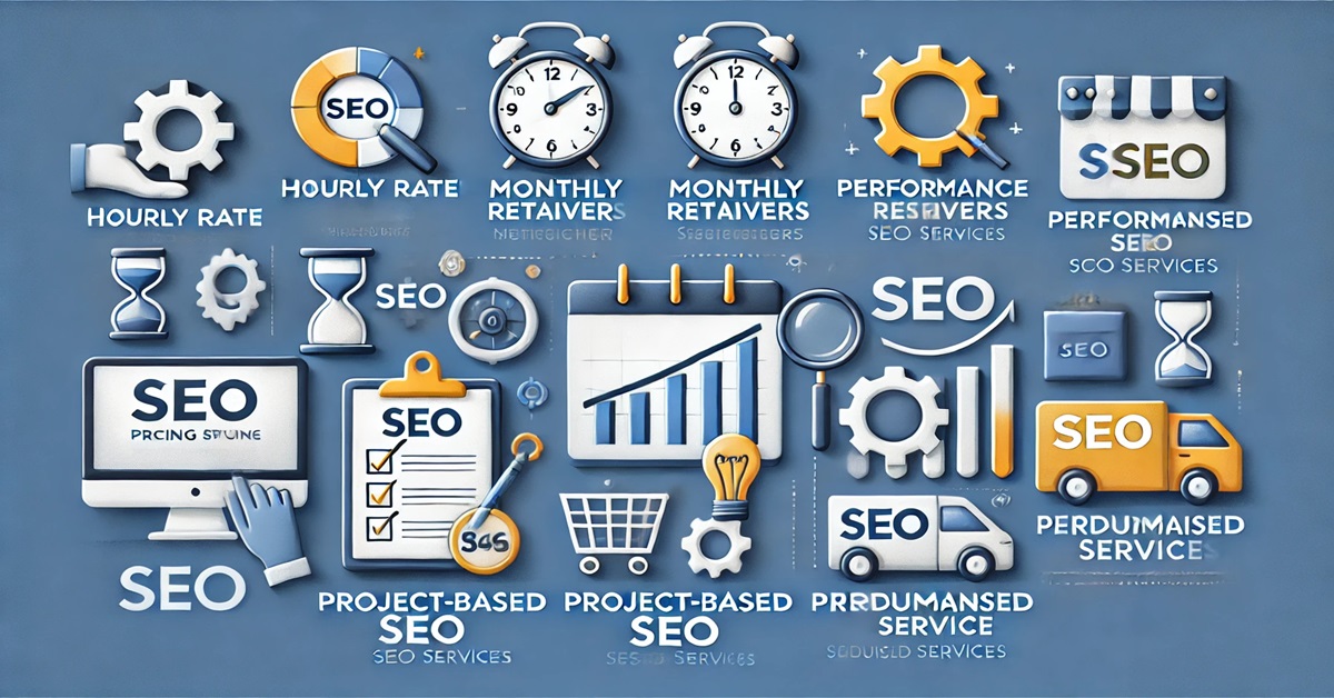 Vector illustration of SEO pricing structures using icons